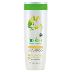 NEOBIO шампунь для восстановления и блеска волос с био-лилией и морингой  250 мл
