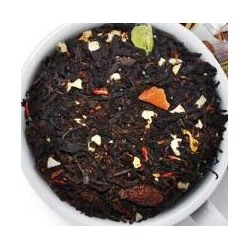Чай черный "Великий император" (1 сорт) Черный среднелистовой чай,  кусочки ананаса, яблока, цедра апельсина, лепестки сафлора, шиповник, с ароматом ананаса и персика.