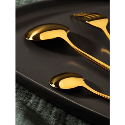Набор столовых приборов Magistro «Блинк», 4 предмета, цвет золотой
