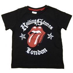 Футболка черная "Rolling Stones" для мальчиков