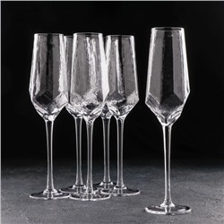 Набор бокалов для шампанского Magistro «Дарио», 180 мл, 7×20 см, 6 шт, цвет прозрачный